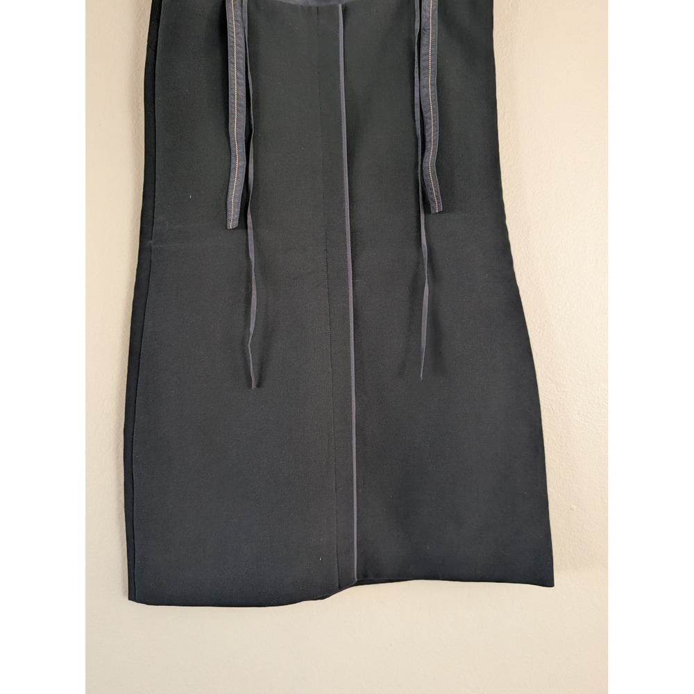 Helmut Lang Back Lip Mini Dress Silk Lined Black 90s Club Shift Minimalist XS - Picture 12 of 13